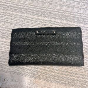 Kate Spade Haven Lane Hani Wallet Black Glitter Stripe